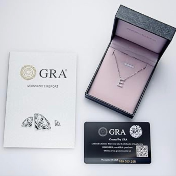 Diamond Moissanite Pave Initial “E” Letter Dainty Chain Adjustable Necklace - Picture 4 of 7